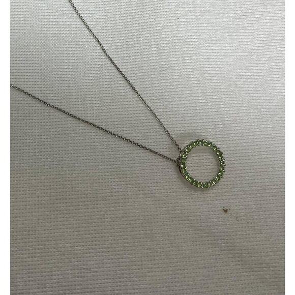 -NECKLACE & PENDANT August Birthstone Circle Pendant With A Silver Chain - Picture 2 of 7